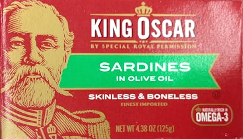 King Oscar SARDINAS sin piel y sin hueso en aceite de oliva 4.4oz (paquete de 3)