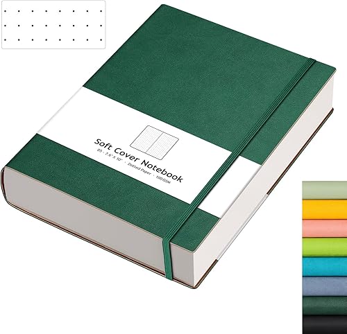 AHGXG Diario de puntos con viñetas Cuaderno de 320 páginas con cuadrícula de puntos B5, diario grande de 3.53 ozm, papel punteado grueso de 3.53