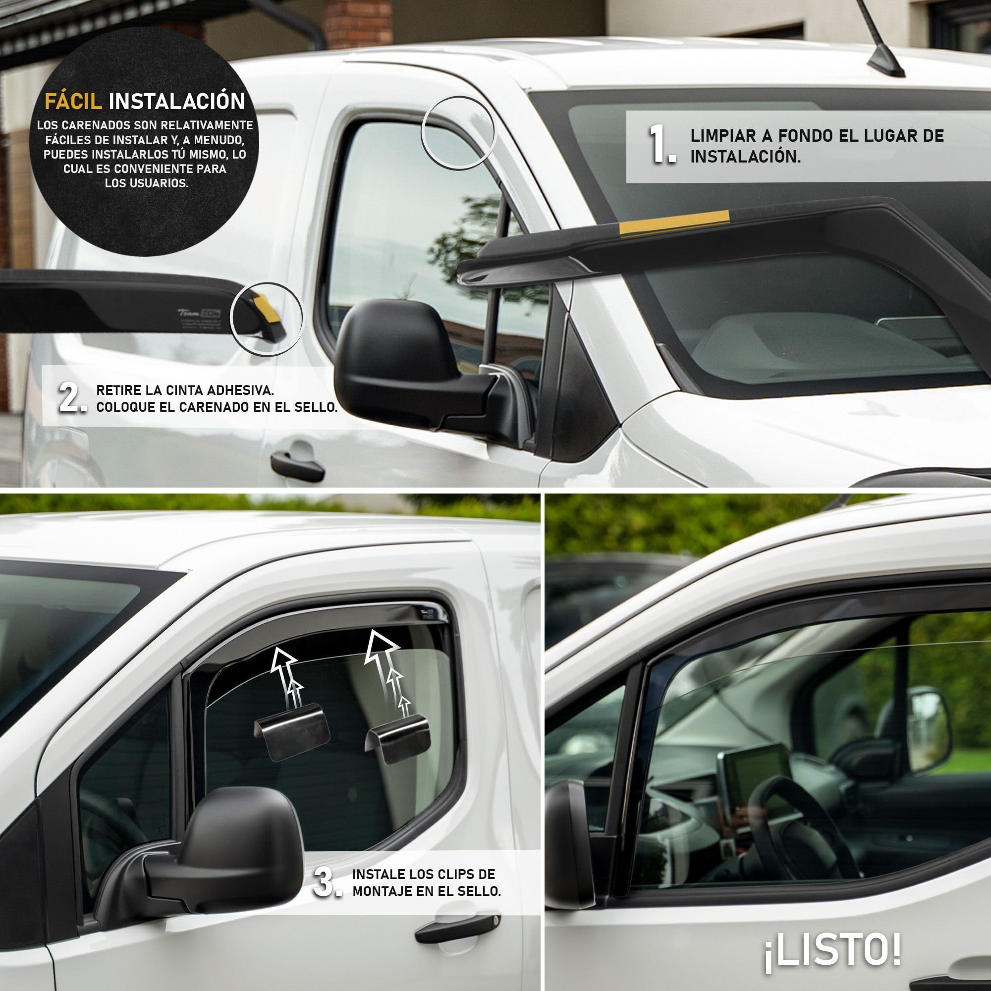 HEKO | Compatible con Dacia Bigster 2025+; Deflectores para Ventanas Laterales; 4 uds.; Deflectores de Aire Antilluvia, Oscurecidos, Aerodinámicos; Instalación Rápida y Sencilla