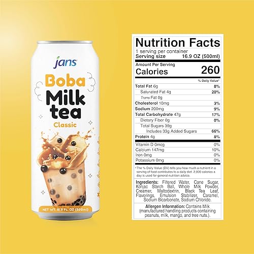 Miniatura 3 de Jans Boba - Bebida de té con leche de 169 onzas líquidas clásica paquete de 1