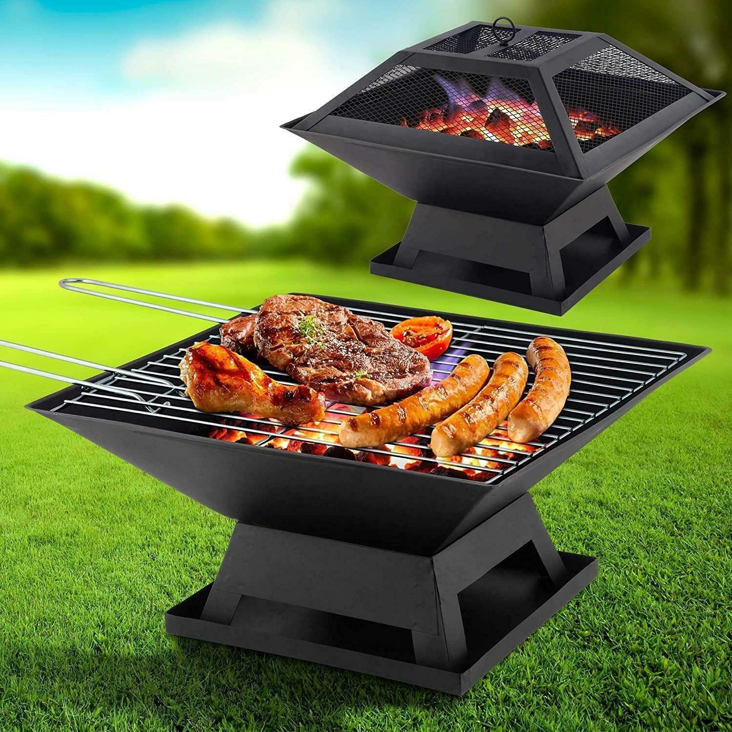 Ognisko Ognisko Kwadratowy piec Ogrzewacz tarasowy Z grillem Zewnętrzny ogród