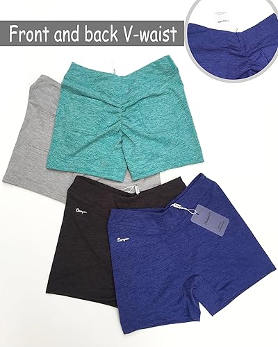 Miniatura 7 de Danysu Pantalones cortos de cintura en V para mujer, con bolsillos, para gimnasio, entrenamiento, levantamiento de glúteos