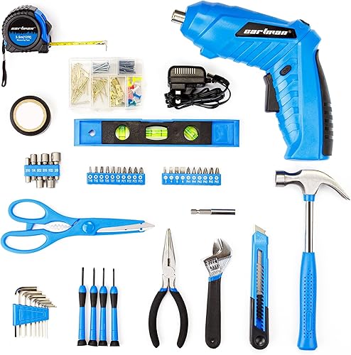 Miniatura 3 de Cartman 149 Piece Tool Set General Household Hand Tool Kit with Cordless Screwdriver Blue
