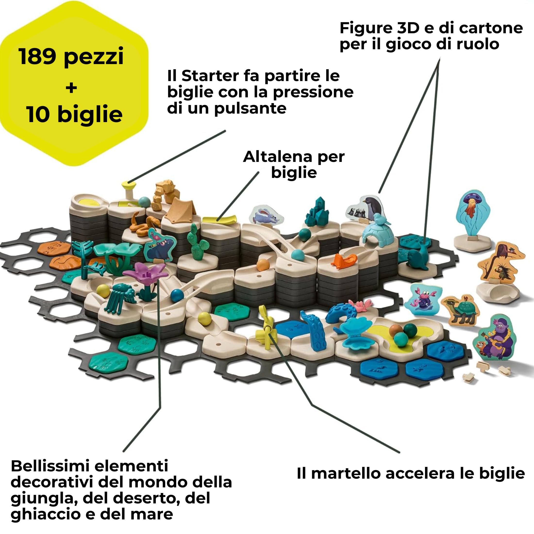 Ravensburger - GraviTrax Junior My Planet Starter-Set, Pista biglie 200 pezzi, Rompicapo bambini, Giochi bambini 3 anni e più, Gioco Interattivo ed Educativo STEM, Compatibile con tutti i GraviTrax