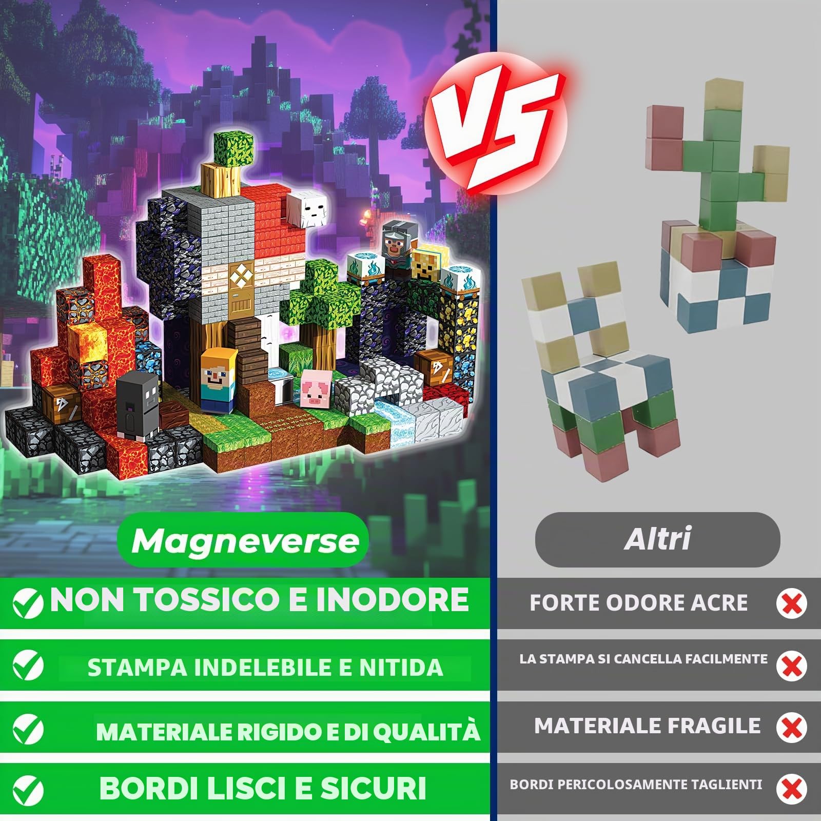 Magneverse Costruzioni Magnetiche | 200 Pezzi Blocchi Magnetici