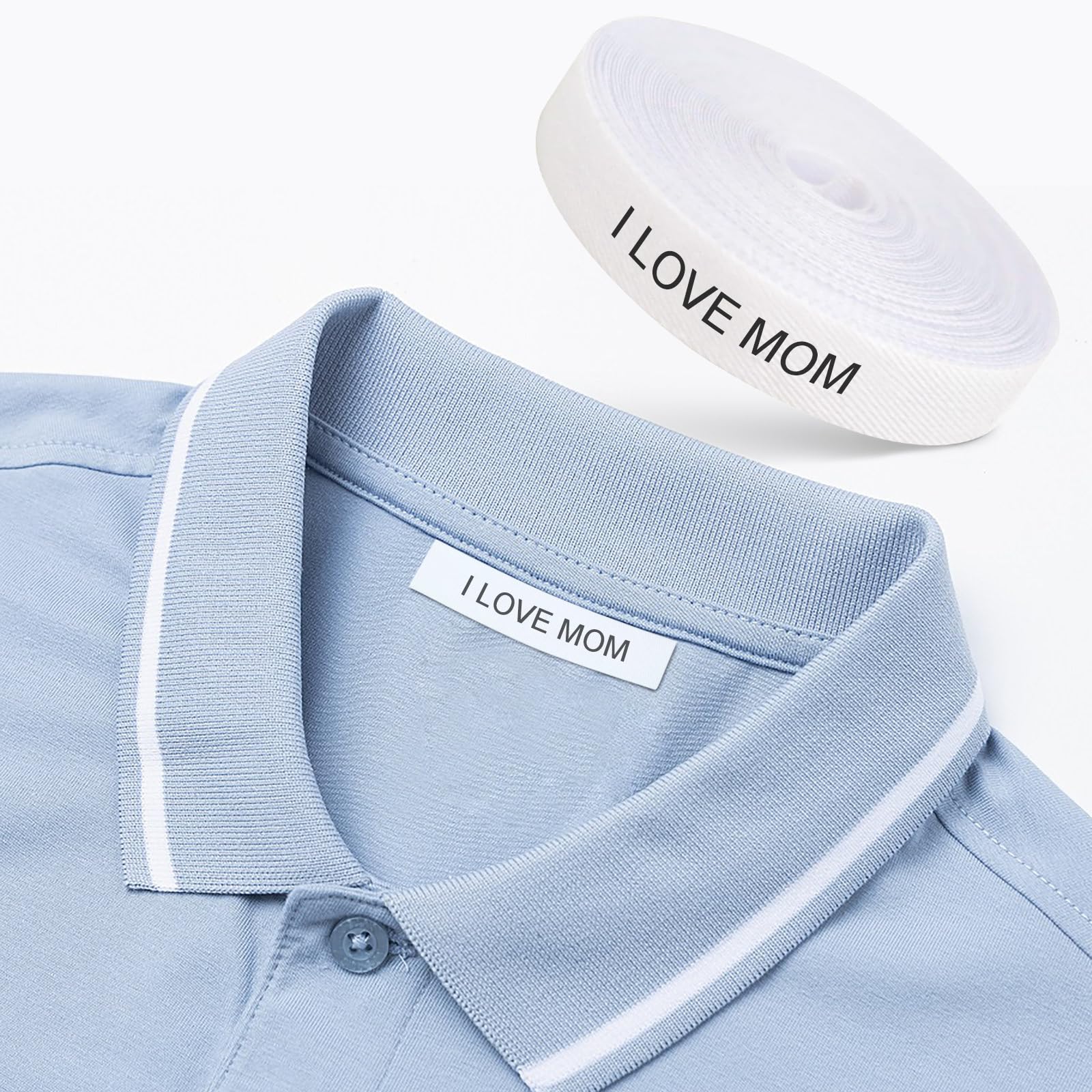 100 Etiquetas termoadhesivas personalizadas para ropa, Etiquetas de tela para planchar con certificado ecológico ideales, para guarderías, escuelas, colegios y residencias de ancianos