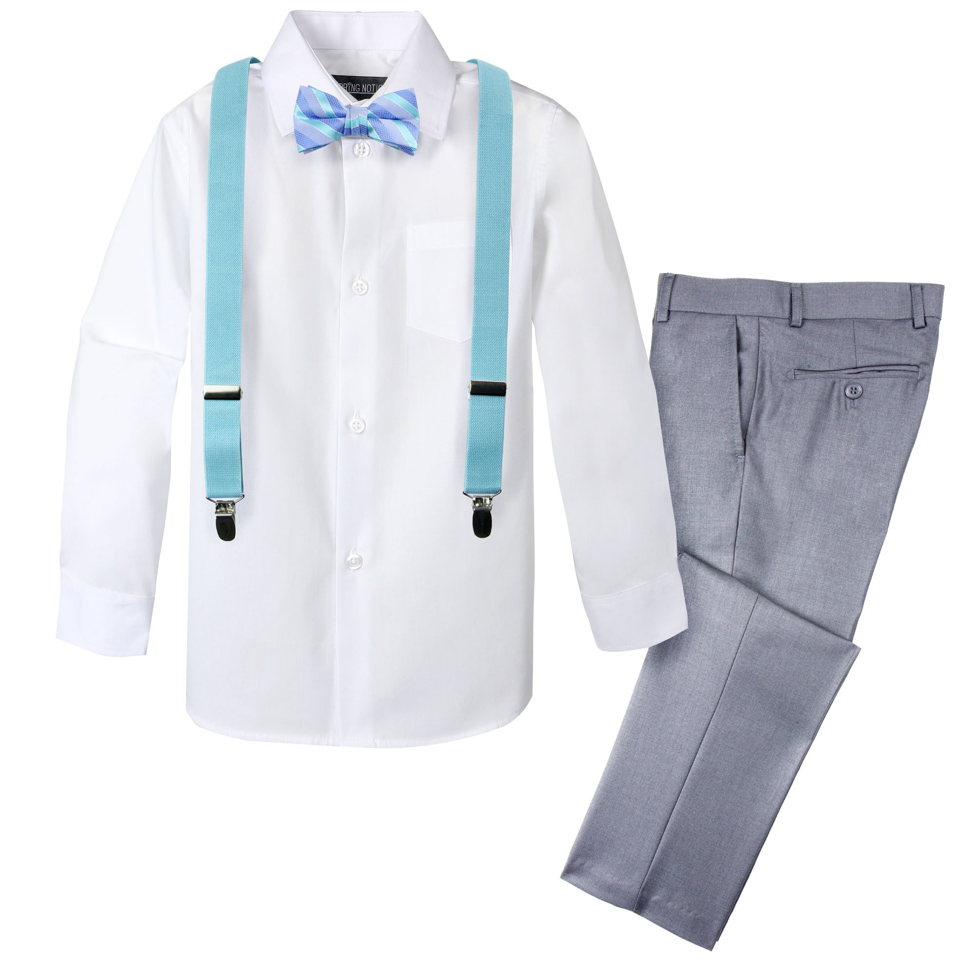 Spring Notion Boys' 4-Piece Patterned Dress up Pants Set