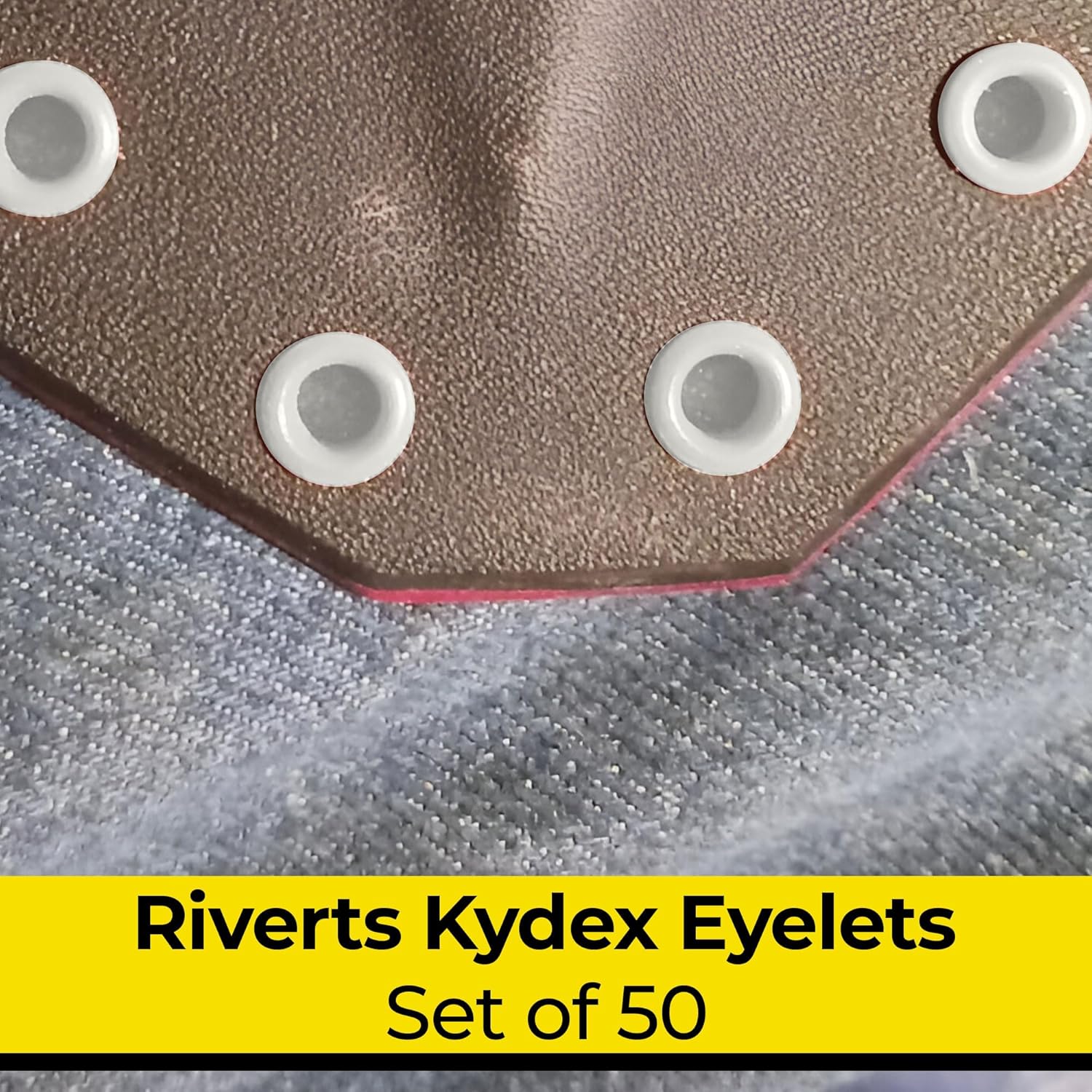 Rivets Eyelets, 8-8 1/4" Multicolored Grommet Eyelets for Tactical Holster Making, Knife Sheath Crafting, Fasteners for Custom DIY Kydex Projects (Set of 50)