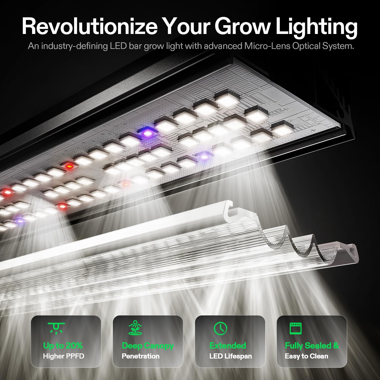 VIVOSUN AeroLight Lámpara cultivo LED 350W ventilador integrado