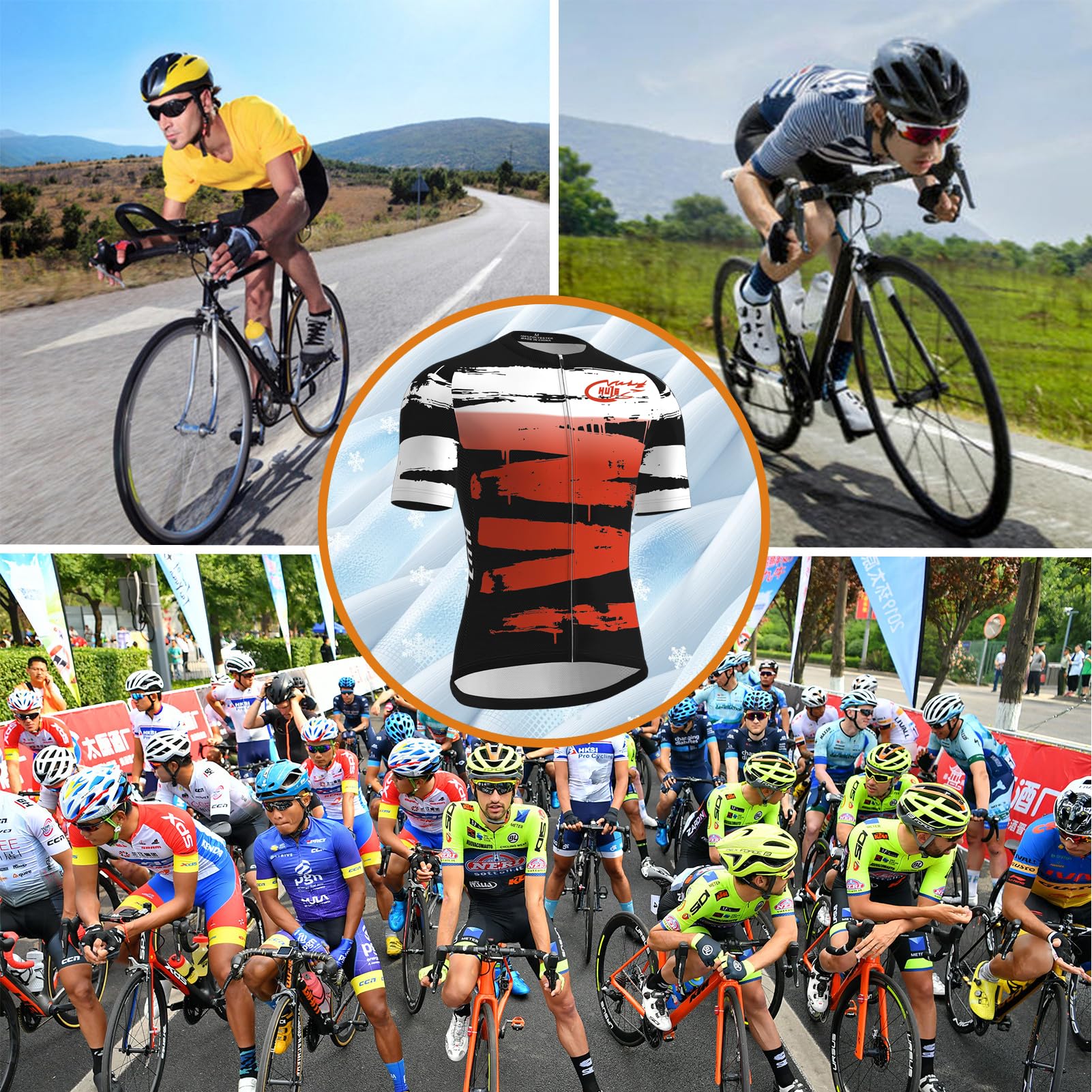 Maillot De Cyclisme Pour Hommes, Combinaison De Triathlon Rembourrée 9D, Respirante Et À Séchage Rapide - Body Une Pièce À Manches Courtes Pour L'entraînement À Vélo