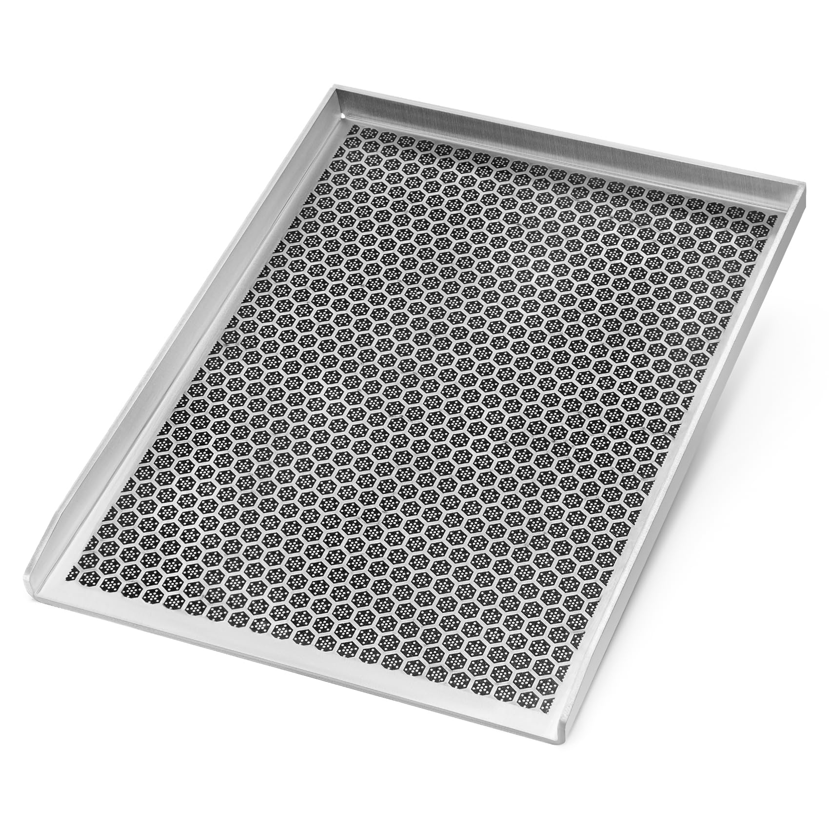 onlyfire Piastra per Barbecue con Rivestimento Antiaderente a Nido d'Ape, Piastra in Acciaio Inossidabile per La Maggior Parte delle Griglie a Gas e A Carbone, Rettangolare Plancha, 40×30 cm