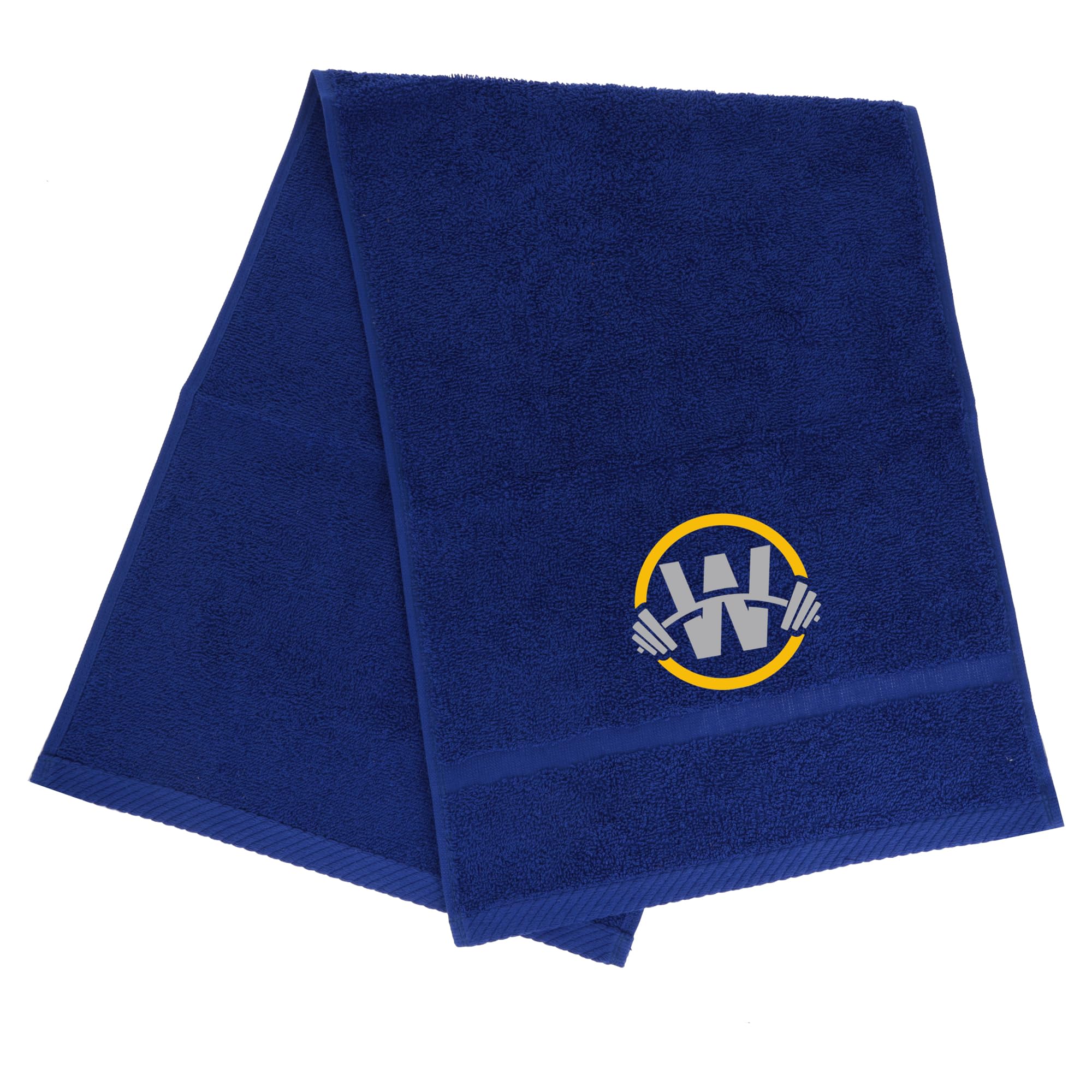 Always Looking Good Gym Towel with Monogrammed Embroidery Initial Gift for Men & Women, Training Accessory Gift, Gym Towel Present for Weight Lifting Birthday, Retirement, Christmas - Royal Blue, W