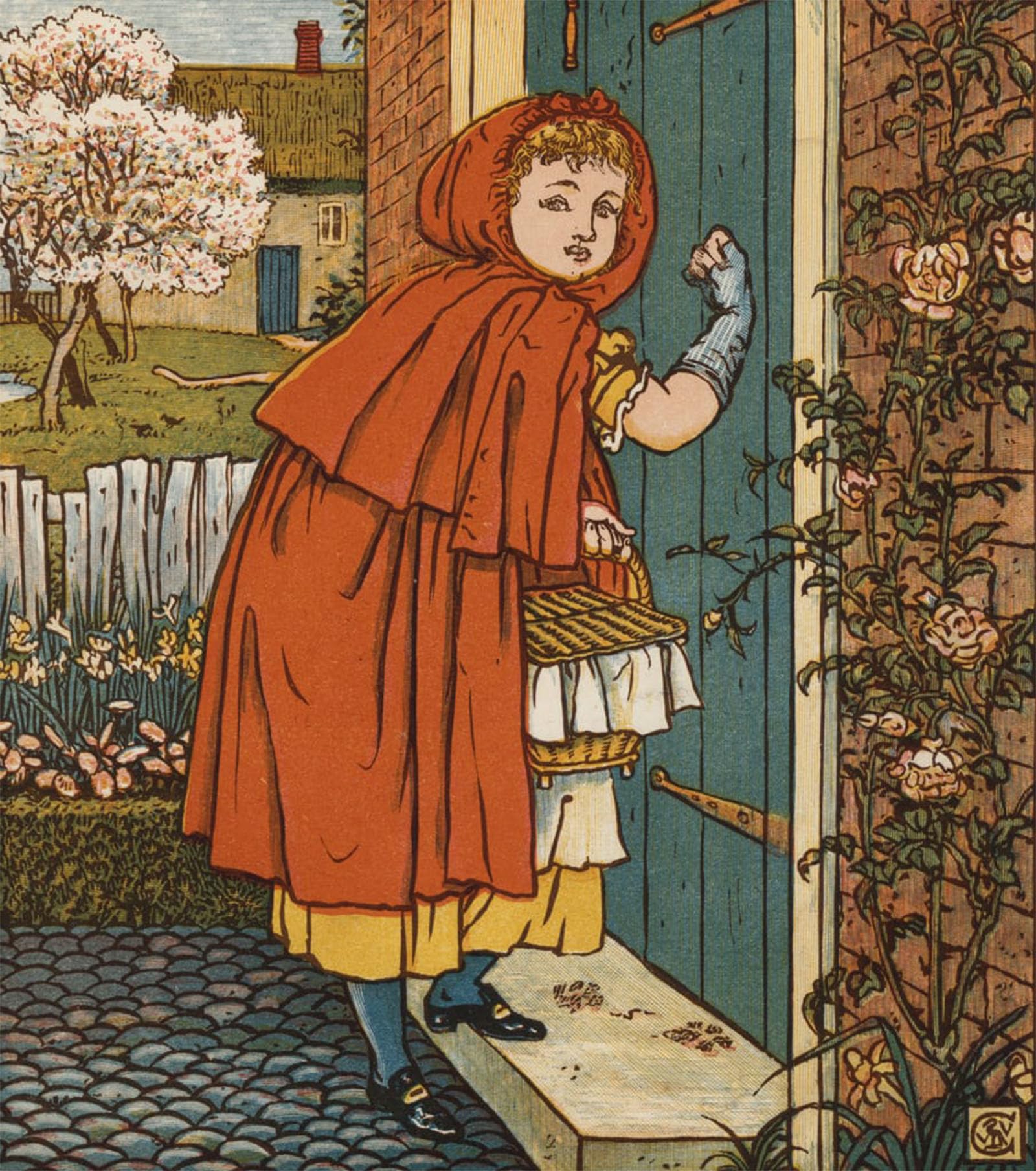 ARTXLXXBN Famous Painting Art Wall Decor Abstract Art Picture Red Riding Hood by Walter Crane Animal Pictures for Home Decor 60x90cm