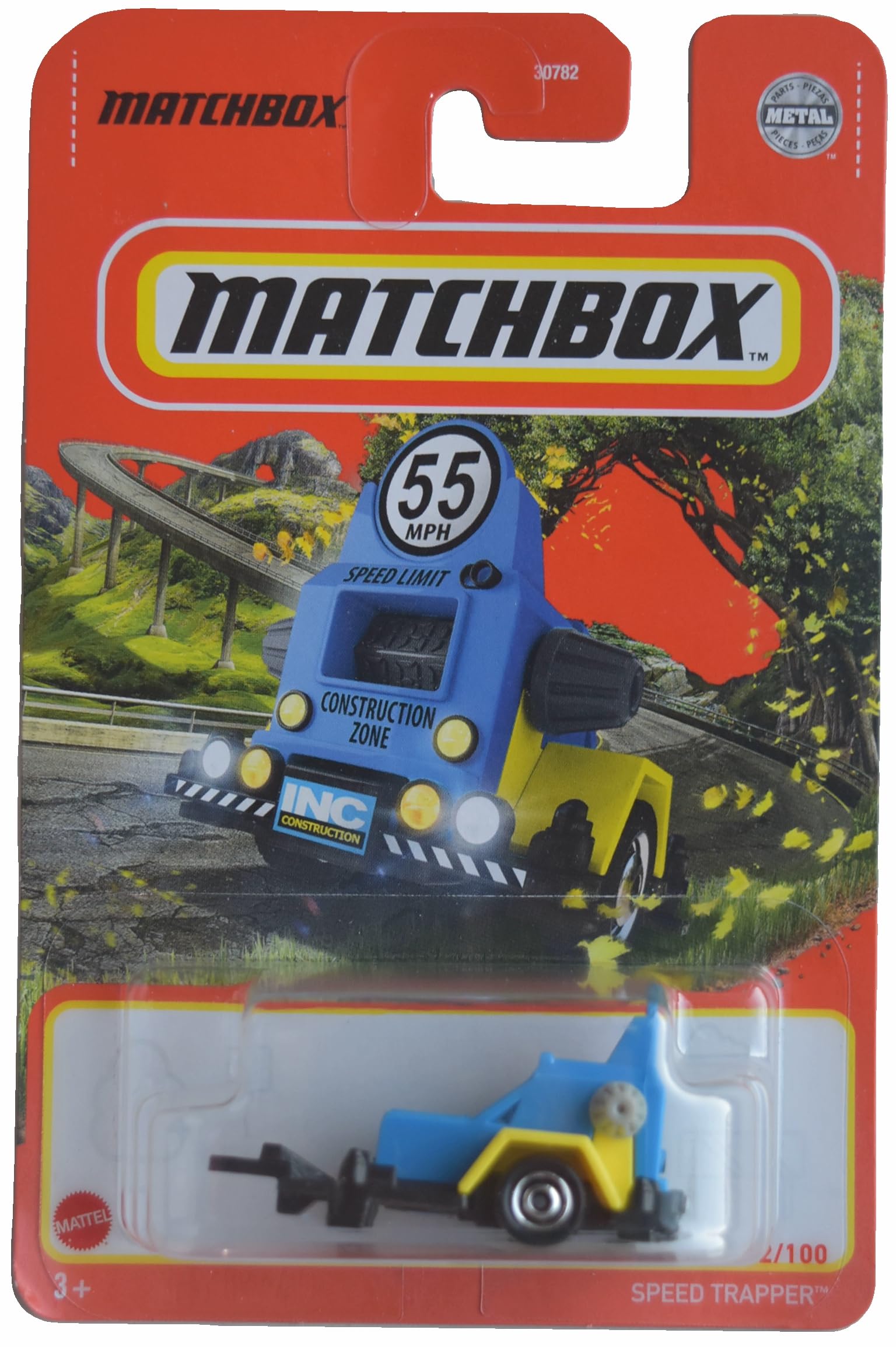 Matchbox Speed Trapper, Blue Construction Vehicle, 1:64 Scale, Metal Diecast Body