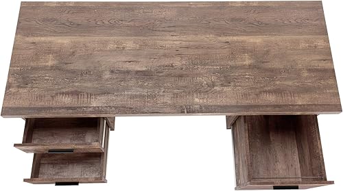 Miniatura 29 de Monarch Specialties Escritorio de oficina de metal plateado con aspecto recuperado, color gris pardo oscuro, 60 pulgadas Gris topo oscuro,Aspecto de