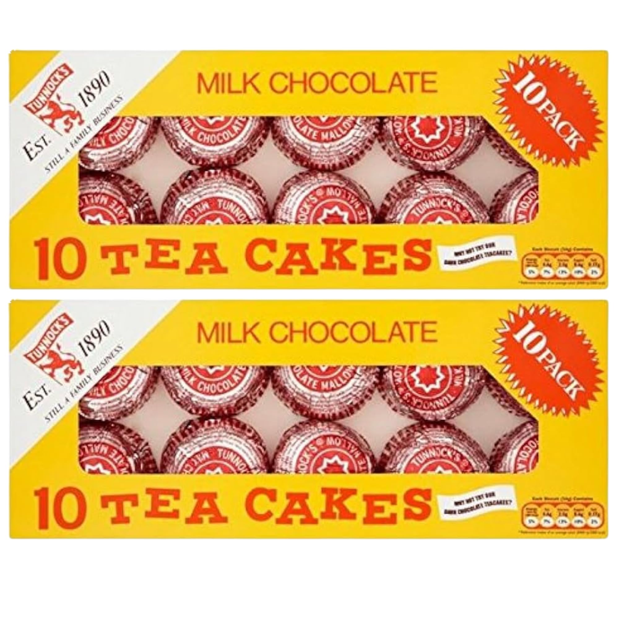 Tea Cakes Bundle With Tunnock's Milk Chocolate Tea Cakes Multipack 10x24g (2 Pack)