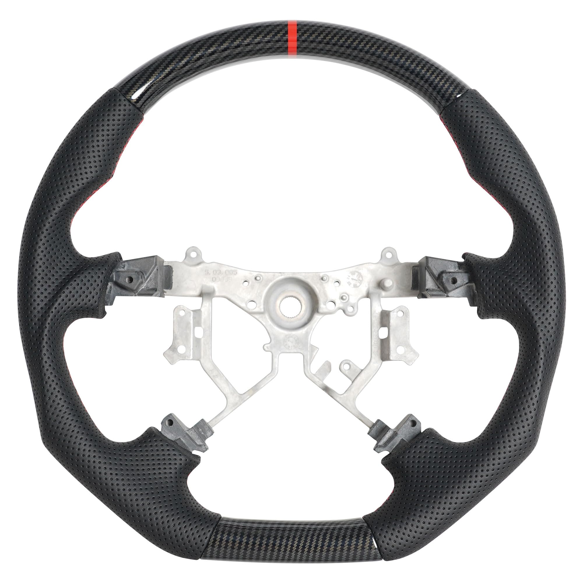 Hydro-Dip Carbon Fiber Steering wheel for Toyota 4Runner 2003-2009 Tundra 2003-2006 Sequoia 2003-2007 Tacoma 2005-2011 Prado 2002-2009 D-shaped Nappa Perforated Leather Flat-bottom Steering Wheel