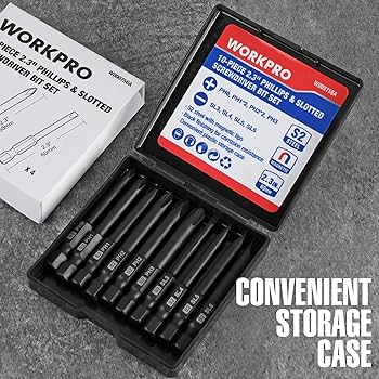 【CPC-L24】Biro WORKPRO 10pcs Slotted Phillips Screwdriver Bit Set, CNC