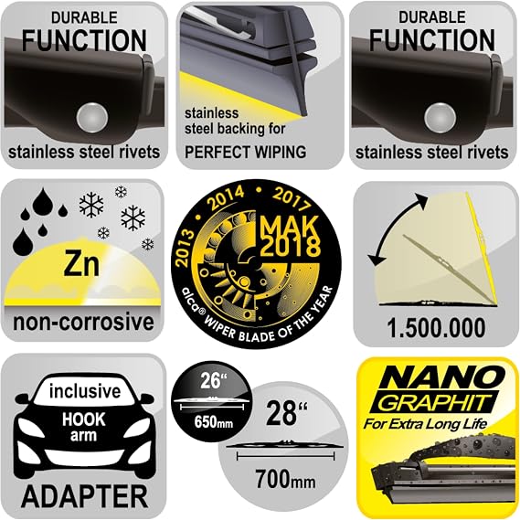 Alca Germany Universal Windscreen Wiper Blades 26