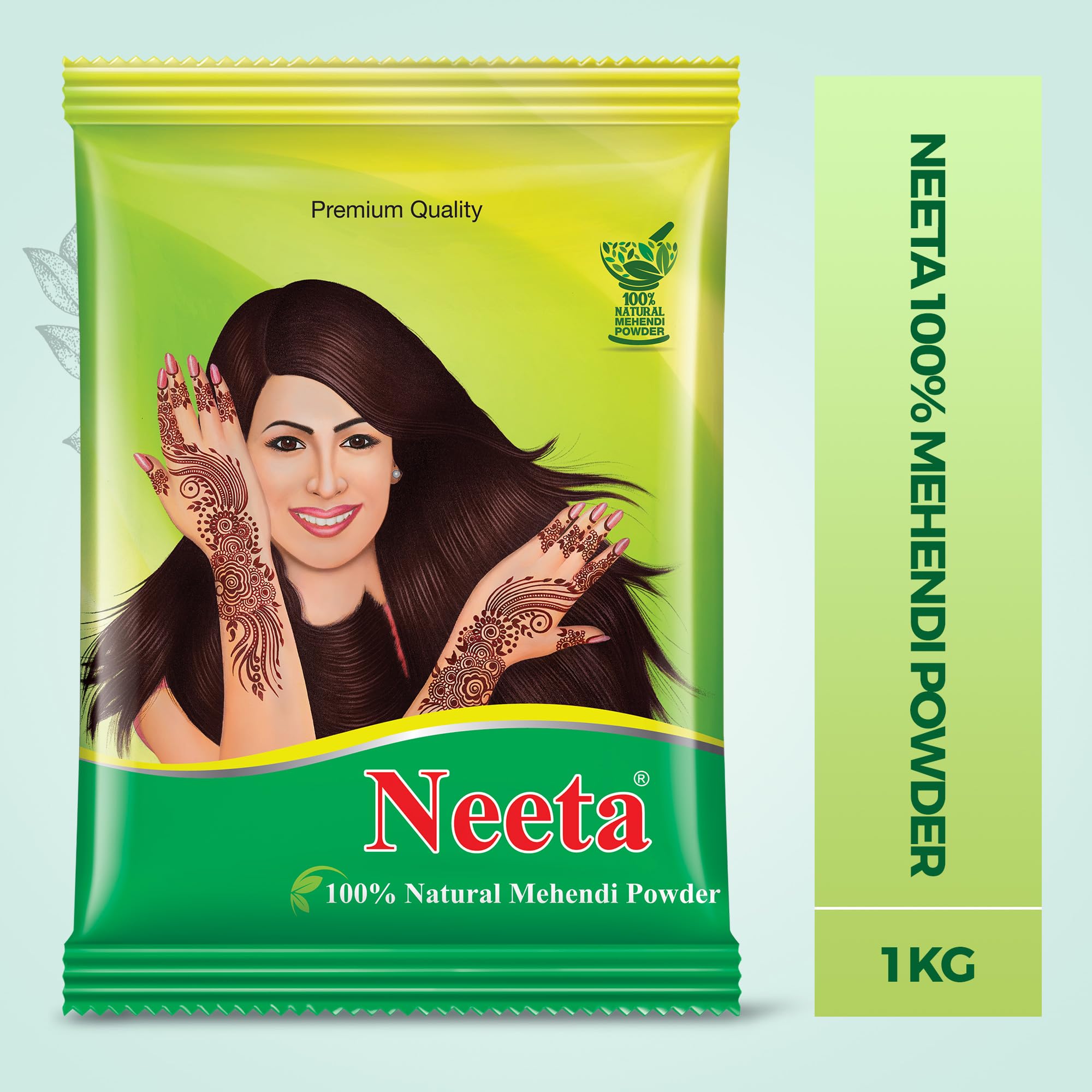 Neeta Mehendi Powder 1 Kg - 100% Natural Henna Mehandi Powder for Hair, Hand & Feet