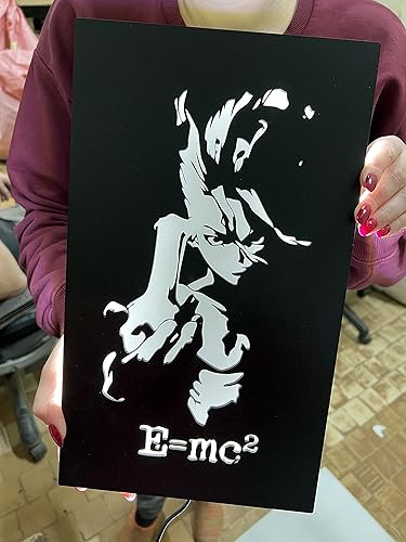 Miniatura 4 de Dr. Stone Light, Senku Ishigami lamp, anime art, manga sign