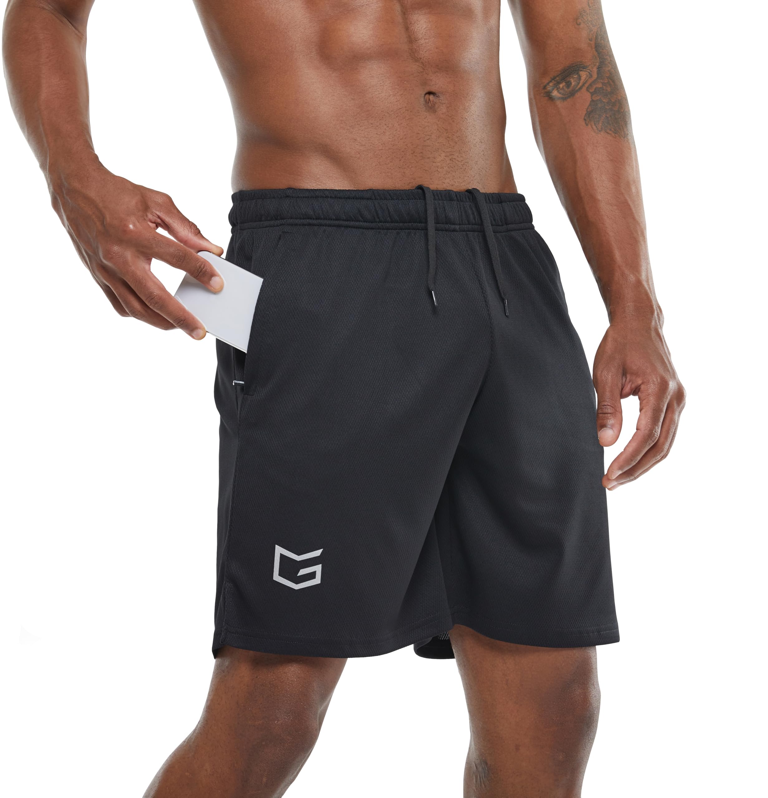 G Gradual Mens 5 7 9 Workout Running Shorts Quick Dry Lightweight Gym Shorts with Zip Pockets