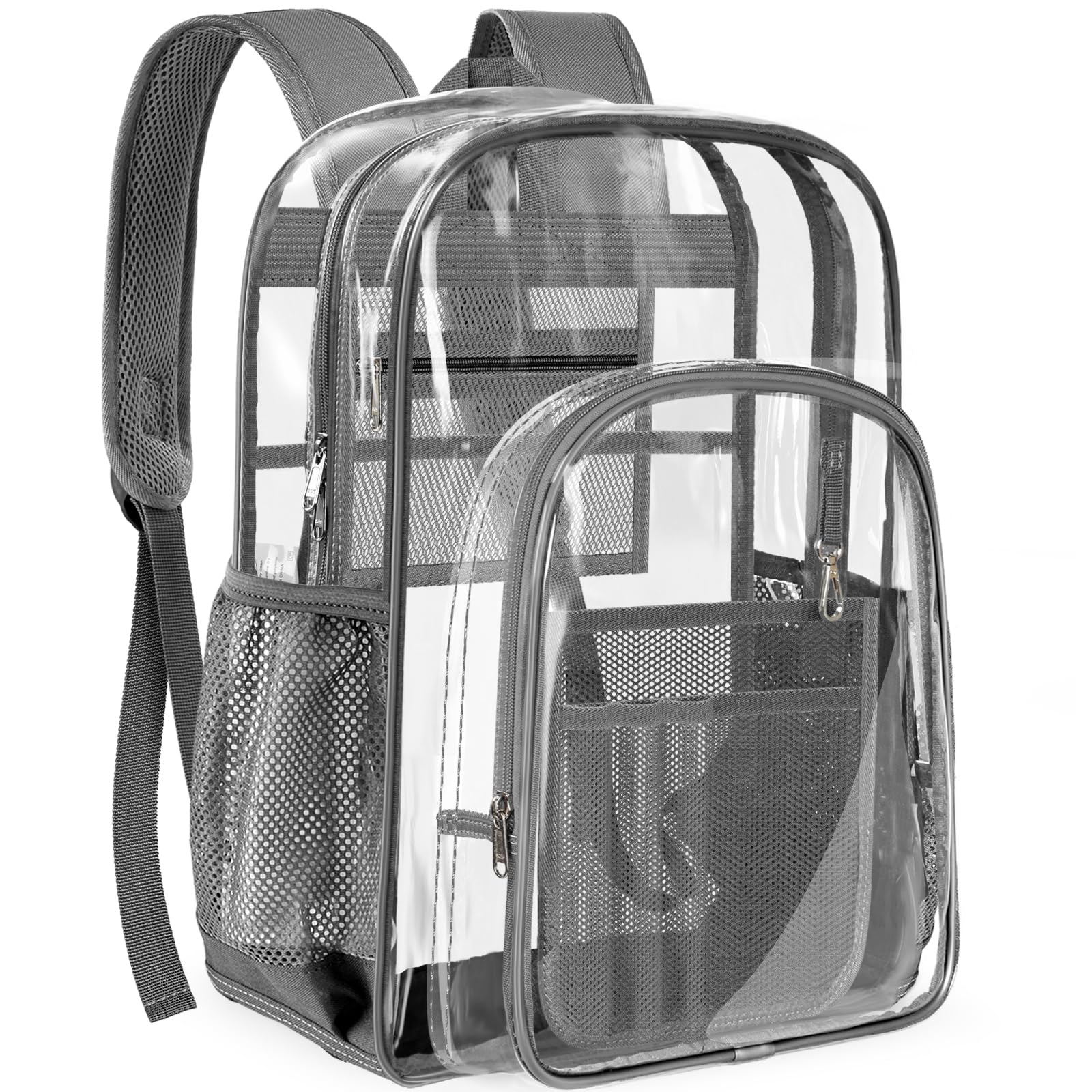 PAMANO Clear Backpack Transparent Heavy Duty School PVC Bookbag See Through Bag Boys and Girls for College Work Travel Security