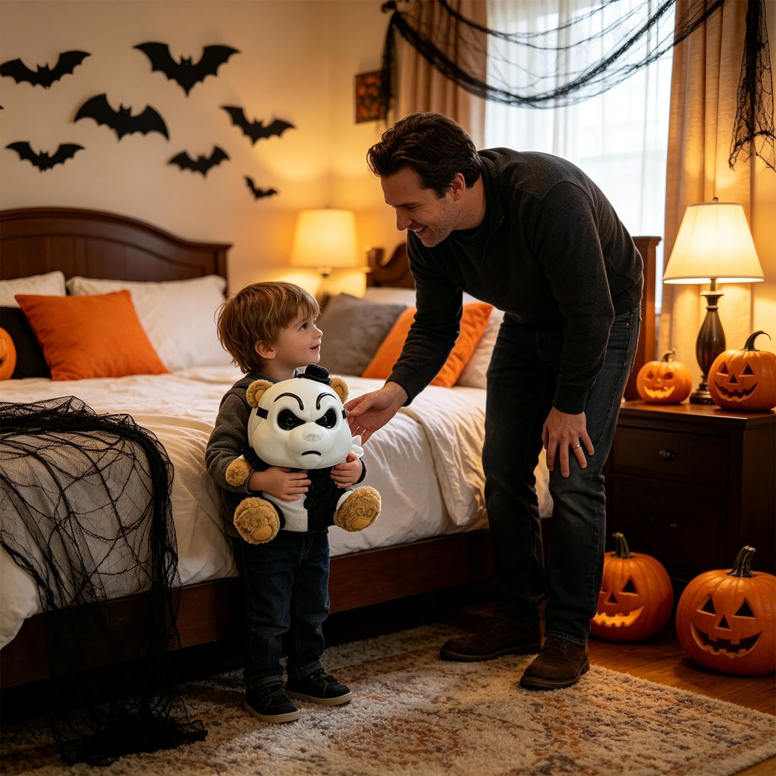 Generisch Orso di peluche di Halloween, morbido peluche come decorazione