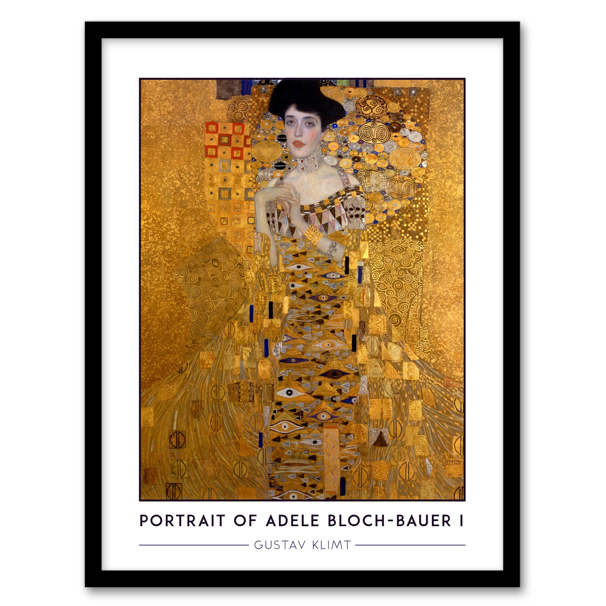 Artery8 Gustav Klimt Adele Bloch Bauer Framed Art Print - Yellow - A4