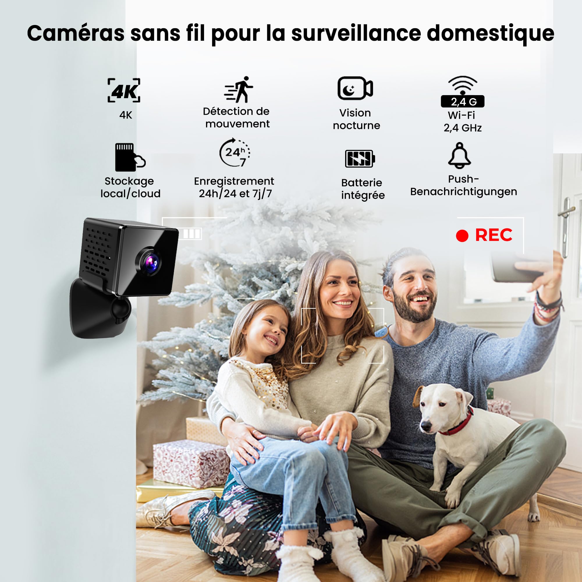 Marque : javiscam Caméra Espion Mini 4K avec Vision Nocturne et WiFi - Caméra de Sécurité Intérieure avec Détection de Mouvement - Stockage Cloud et Carte SD / Batterie Intégrée - Vidéo en Temps Réel pour Maison et Sur in use