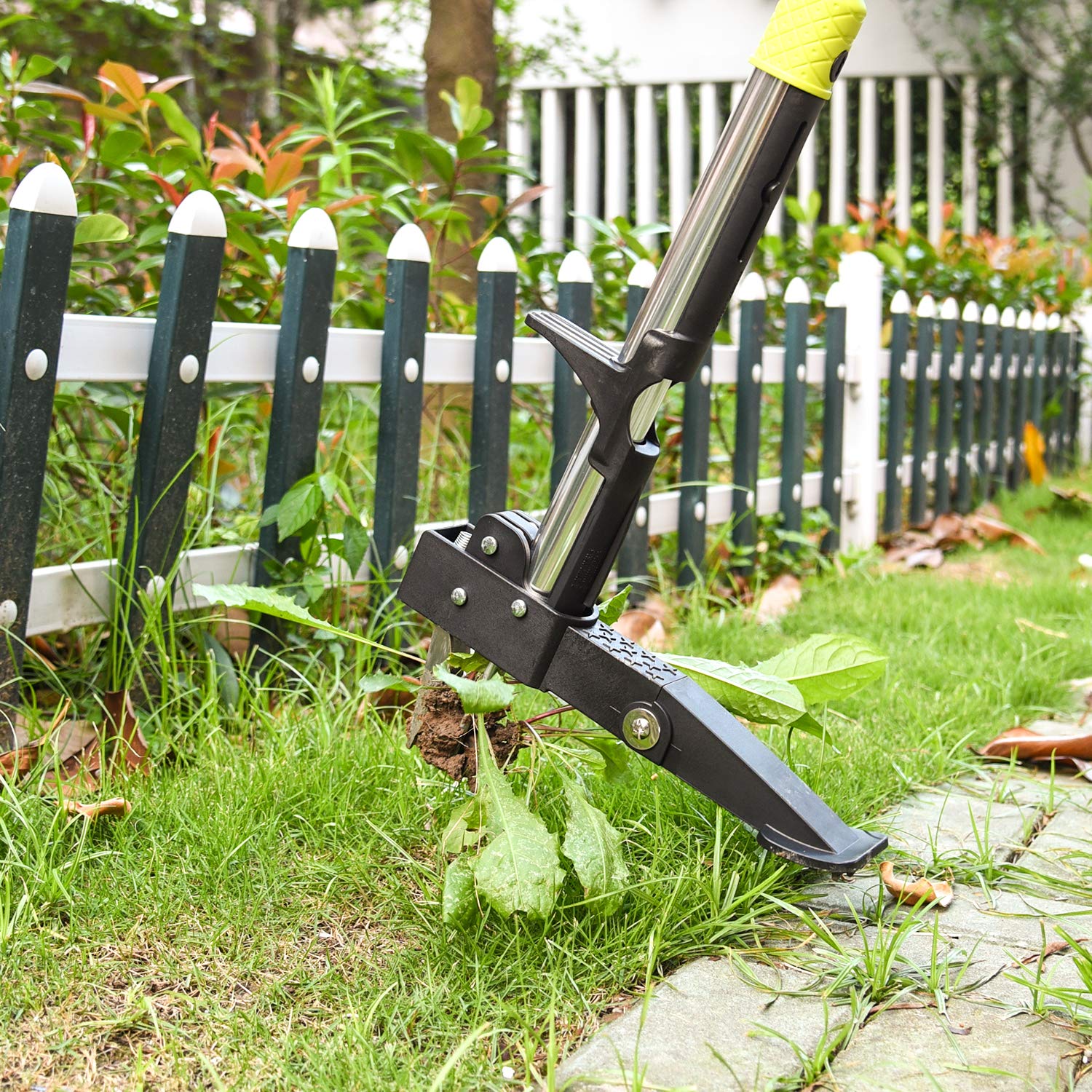 ORIENTOOLS Weeder Tool Weed Puller with Stainless 4 Claws and Foot Pedal, Dandelions Root Remover, Stand Up Lawn Garden Tool Aluminium handle(39.4 inch/103cm) — view 8