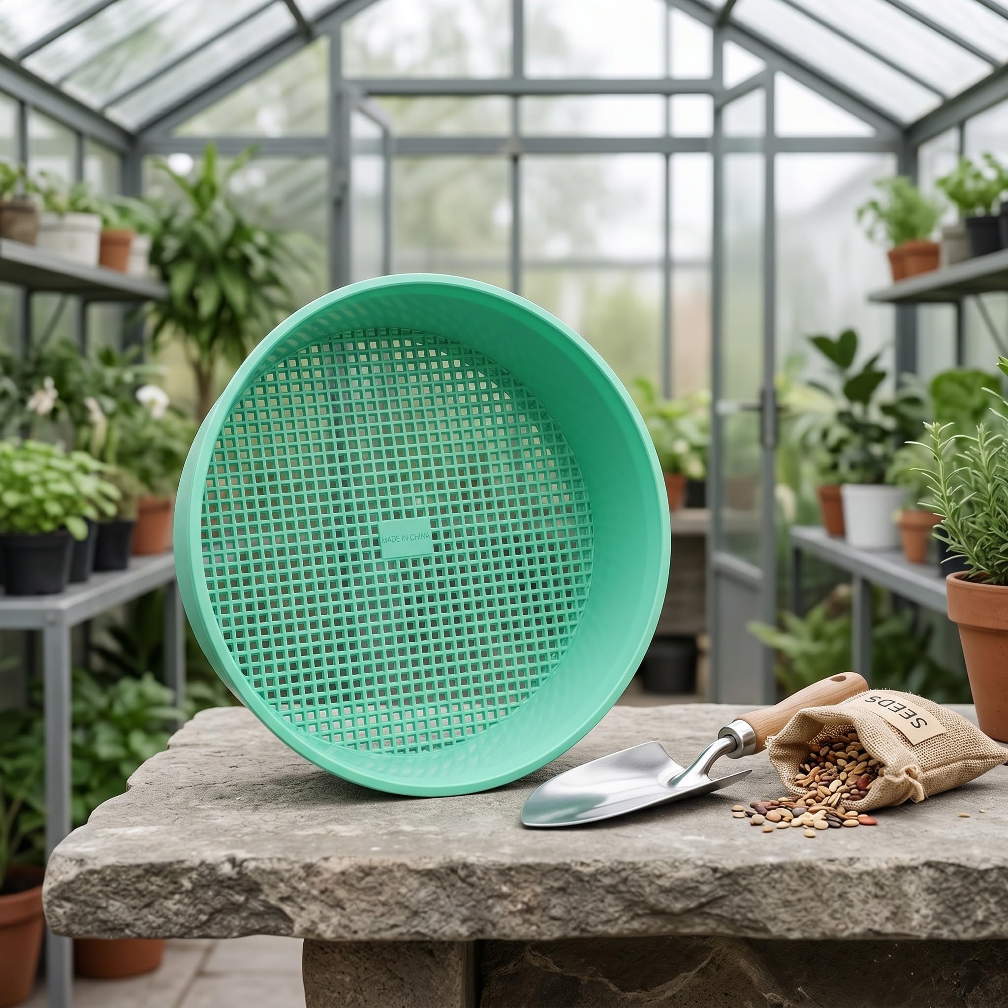 Lurrose Lot de 6 Tamis à terreau pour bonsaï : Tamis de Jardin à Mailles de 20 cm (8 Pouces) – Filtre à terreau – à Mailles de 5 mm pour Le rempotage de bonsaïs, Le semis, Le lombricompost et