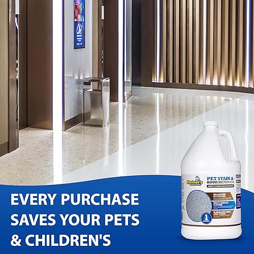 Miniatura 9 de Limpiador de manchas de alfombra y eliminador de olores, enzima de limpieza eficaz para eliminar manchas de orina y de heces de mascotas, 1 galón