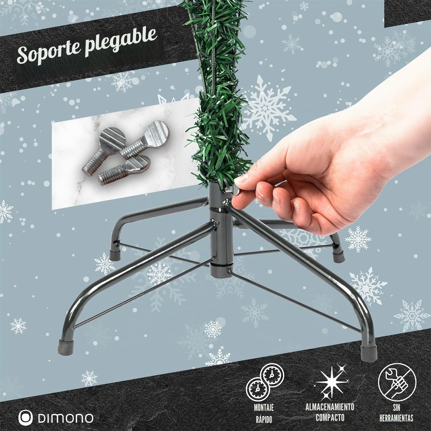 Dimono® Árbol de Navidad Artificial 210 cm con Nieve - Ramas Densas
