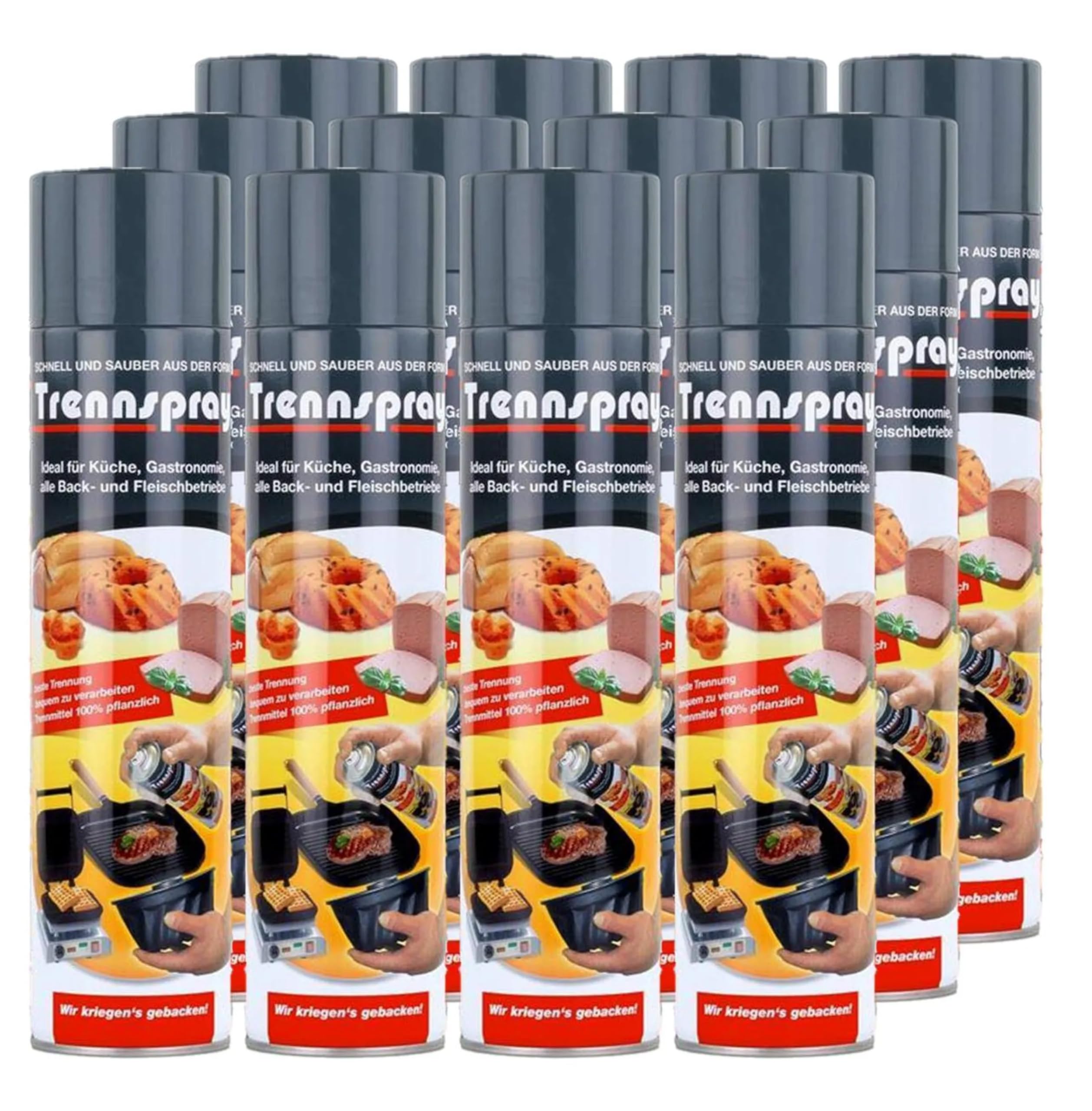 12 x 600ml Boyens Back Trennspray - Zum Grillen, Braten & Backen - Antihaftspray, Non Stick Spray für Grillroste, Plancha und Teppenyaki Grills, Kontaktgrill, Back- und Auflaufformen nur für Gewerbe