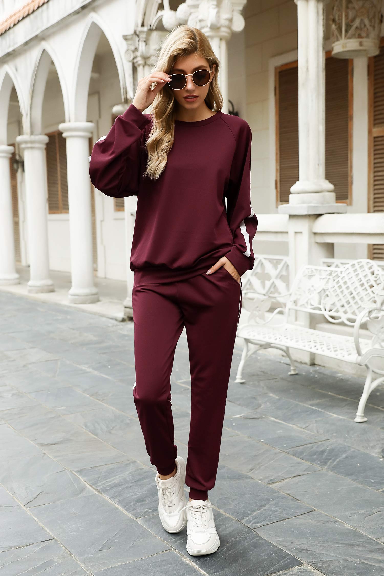 Irevial Irevial Tuta Donna Ginnastica Completi Sportivi Donna Due Pezzi Tuta Donna Sportiva Completa Per Jogging Training Casual abbigliamento sportivo Donna