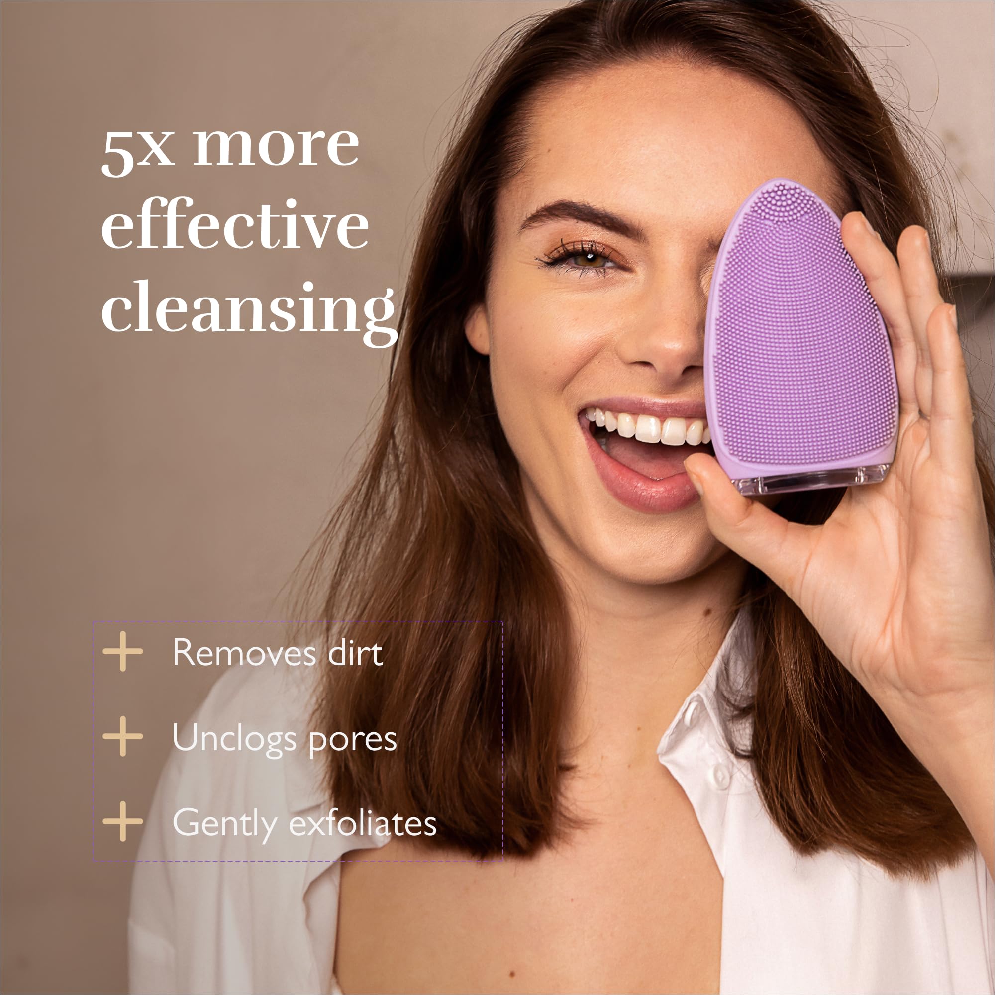 Silk'n Brosse nettoyante pour le visage - Bright - Brosse de nettoyage du visage - Nettoyage en profondeur et massage de la peau (violet)