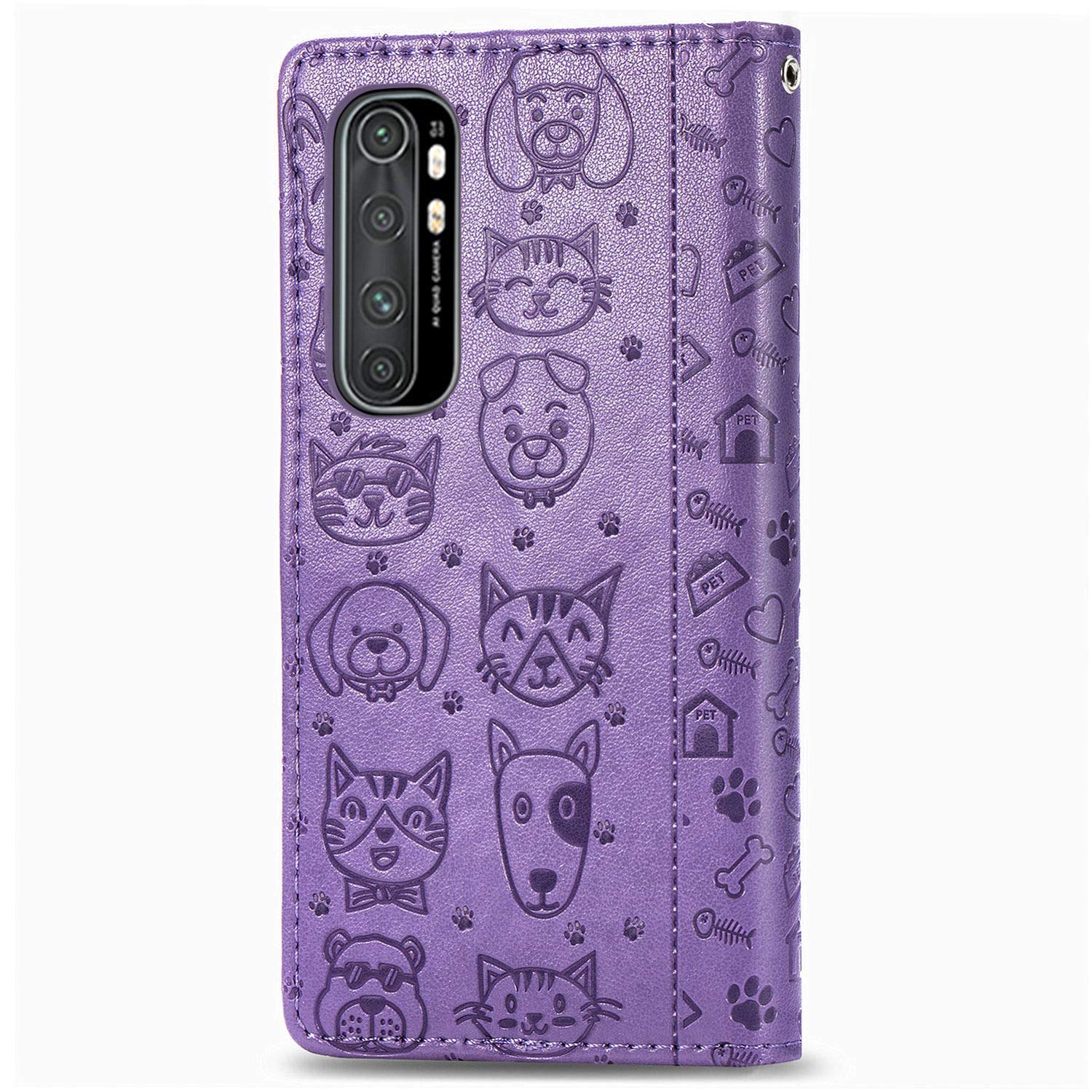 VLQI Cover Libro per Xiaomi Mi Note 10 Lite Portafoglio Folio con Disegni Piccolo Leone Custodia Protettiva Antiurto Caso Magnetica e Porta Carte