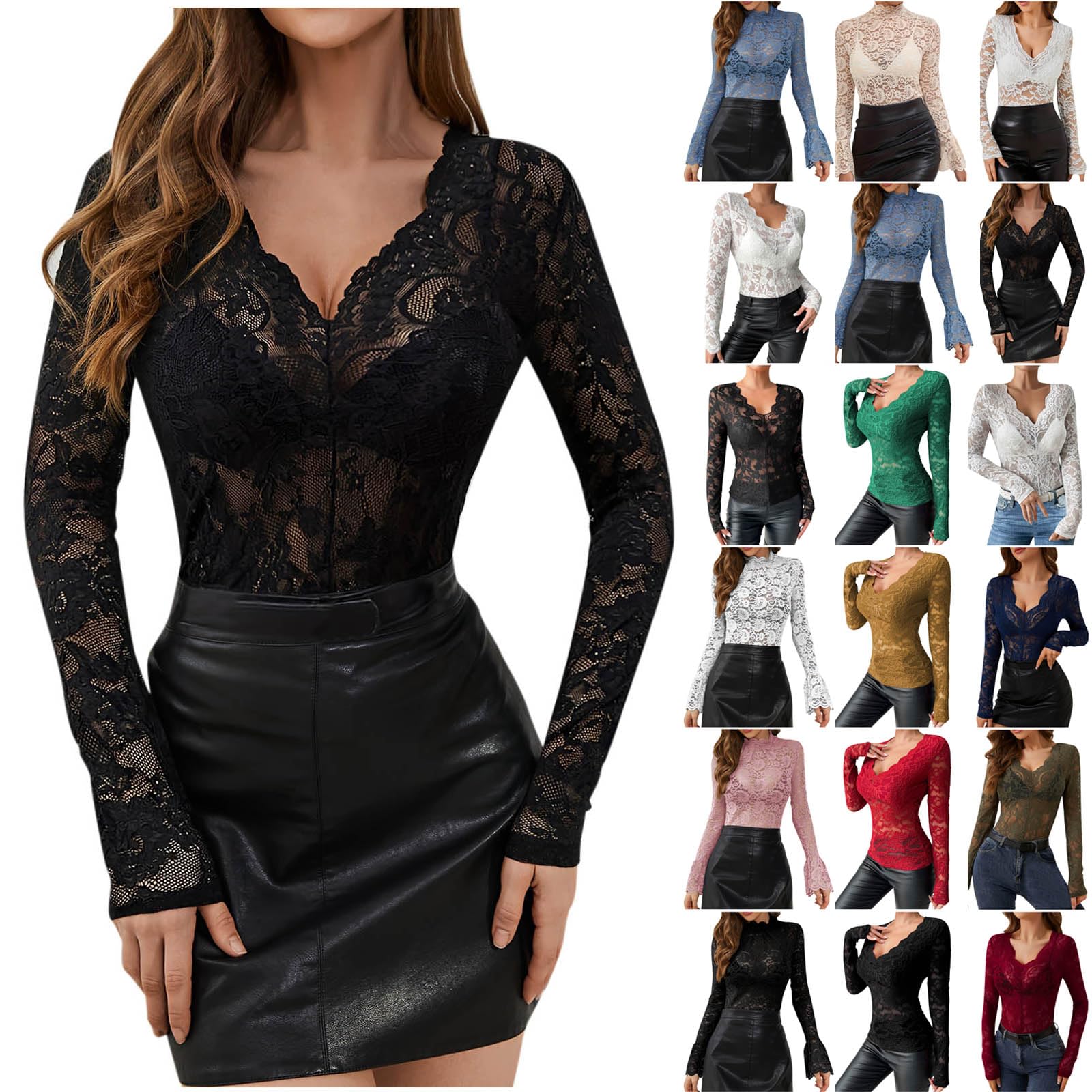 トップス DOT LACE SEE-THROUGH TOP (HIGH NECK) Dot lace see-through top (high neck)