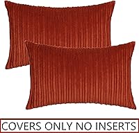 Vista 783 de UGASA - Juego de 2 fundas de almohada de terciopelo a rayas, funda decorativa para cojín con cremallera oculta para el hogar, sofá, dormitorio