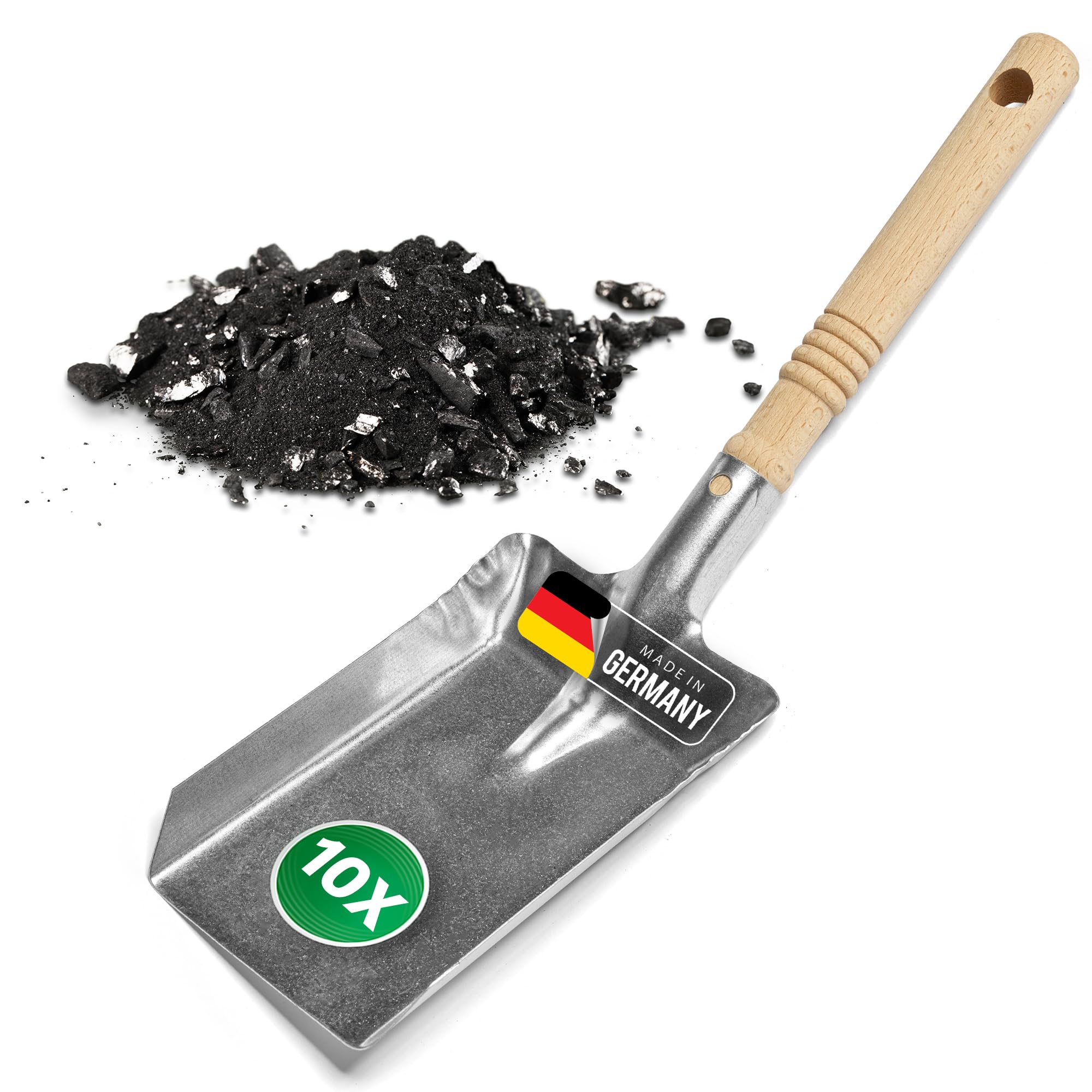 Kohleschaufel Kohlelöffel Ascheschaufel Schaufel Kamin Ofenschaufel (10, Kohleschaufel verzinkt)