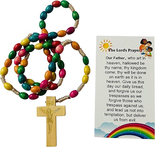 Miniatura 2 de Westmon Works Rosario para niños a granel favores lote docena de lujo con tarjetas sagradas de nuestro padre Ave María, paquete de 12