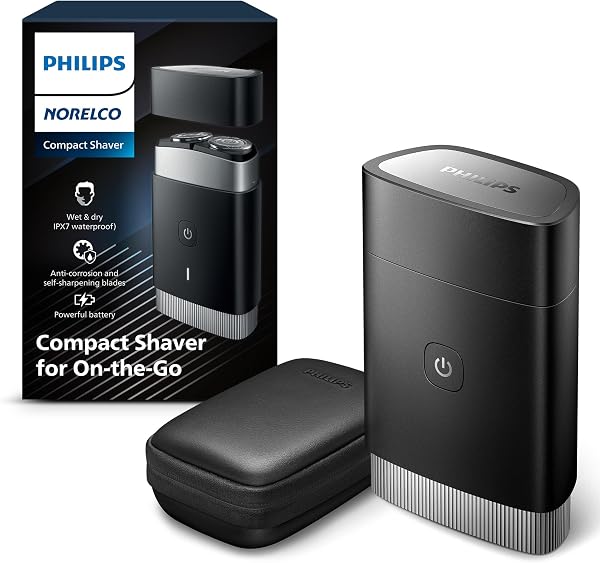Philips Norelco Portable Shaver, On-The-Go Wet and Dry Electric Shaver, ComfortCut Blade System, 3D Floating Heads, Comp
