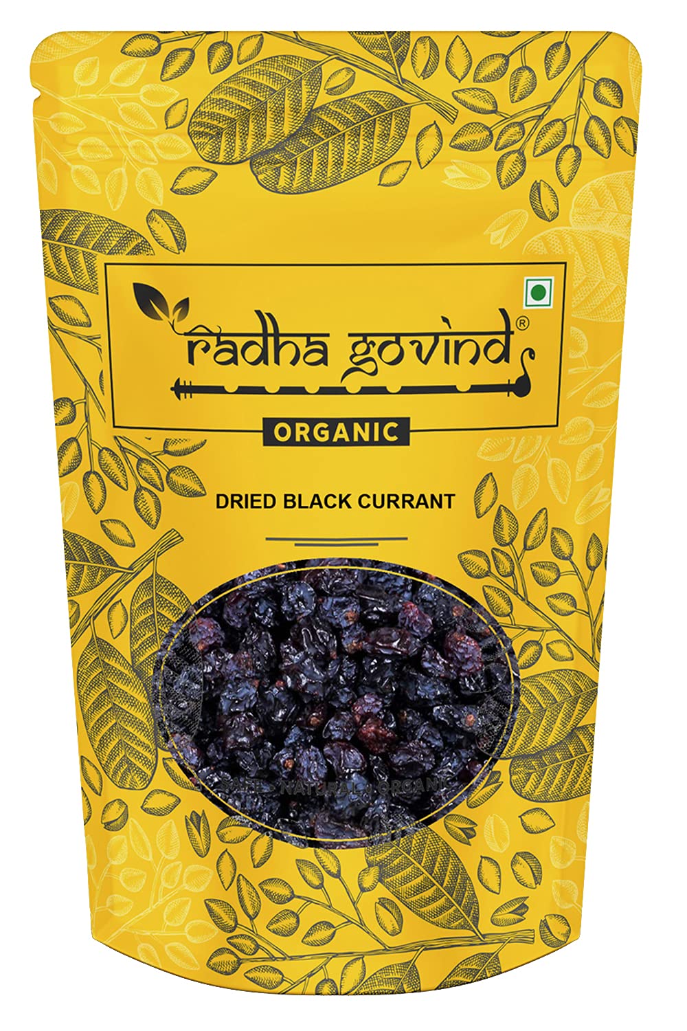 Radha Govind Organic Dried Black Currant | Dried Greece Black Currents | Seedless Black Raisins (400 Gram)