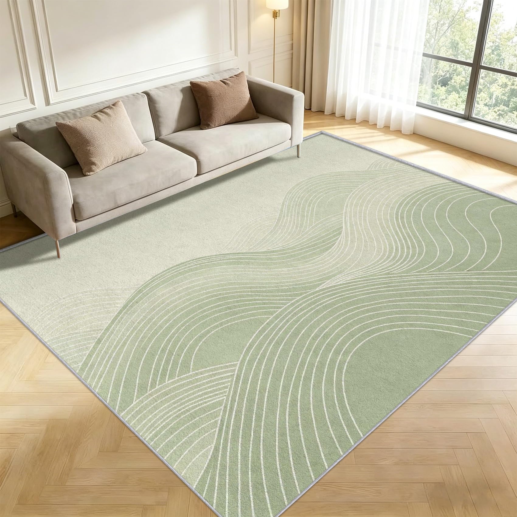Grand Tapis de Salon Chambre 3D Courbe Géométrique, 200x300cm
