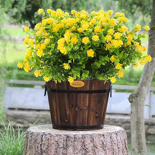 Miniatura 3 de DRT DERUITAI Flores Artificiales para Exteriores, 8 Paquetes de Flores Falsas Resistentes a los Rayos UV, Flores Sintéticas de Plástico para