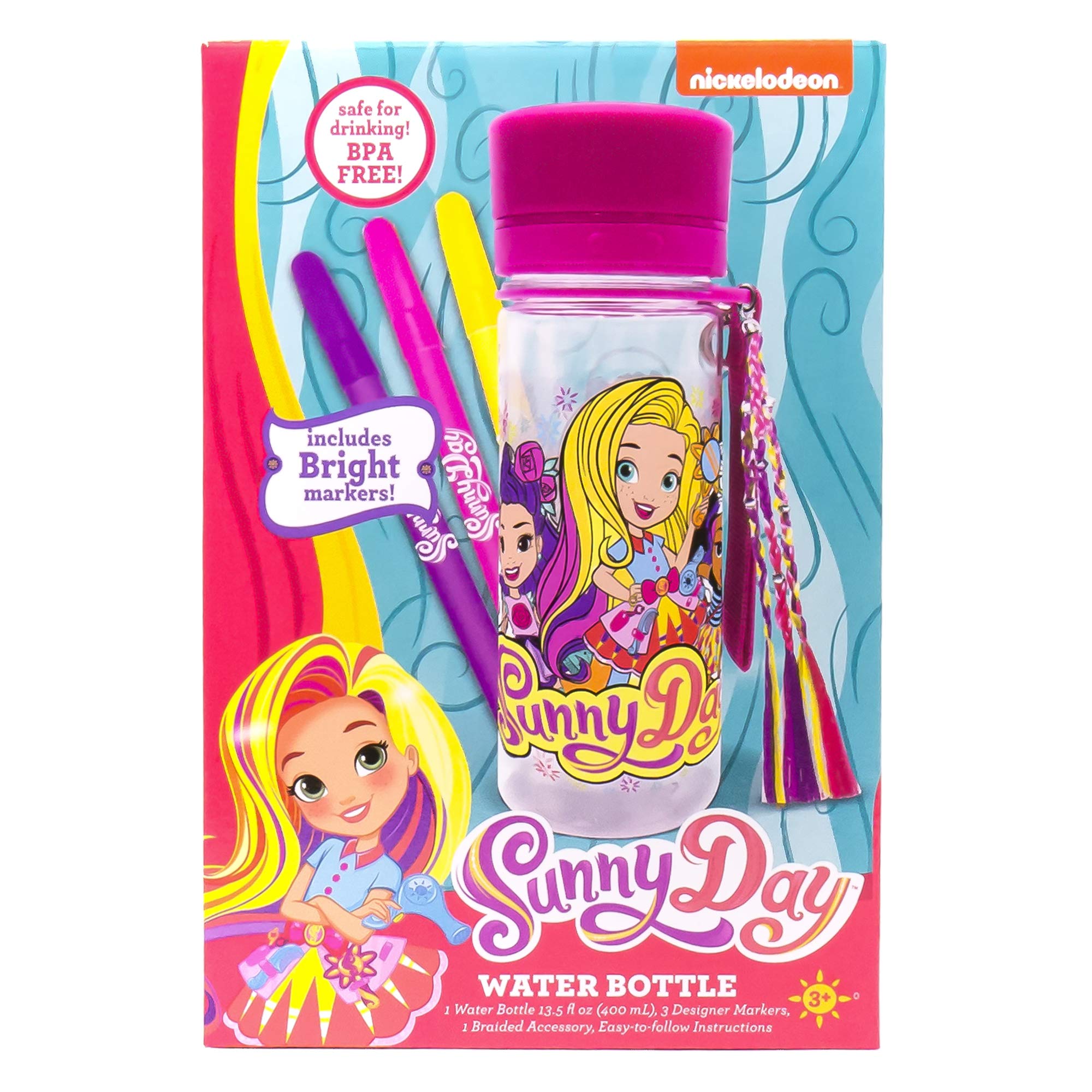Sunny Day Color Your Own Water Bottle by Horizon Group USA, Multicolor