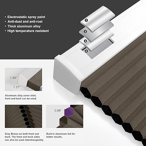 Miniatura 3 de Persianas celulares opacas con diseño de panal para ventanas, persianas sin cordones con diseño de panal para oscurecer la habitación, persianas con