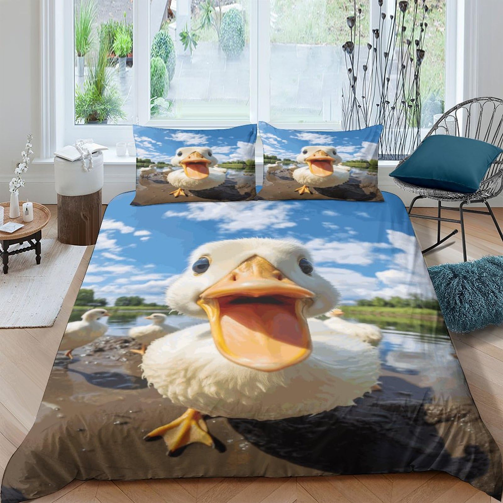 Parure de lit canard douce pour stopper les nuits froides et inconfortables en lit géant king