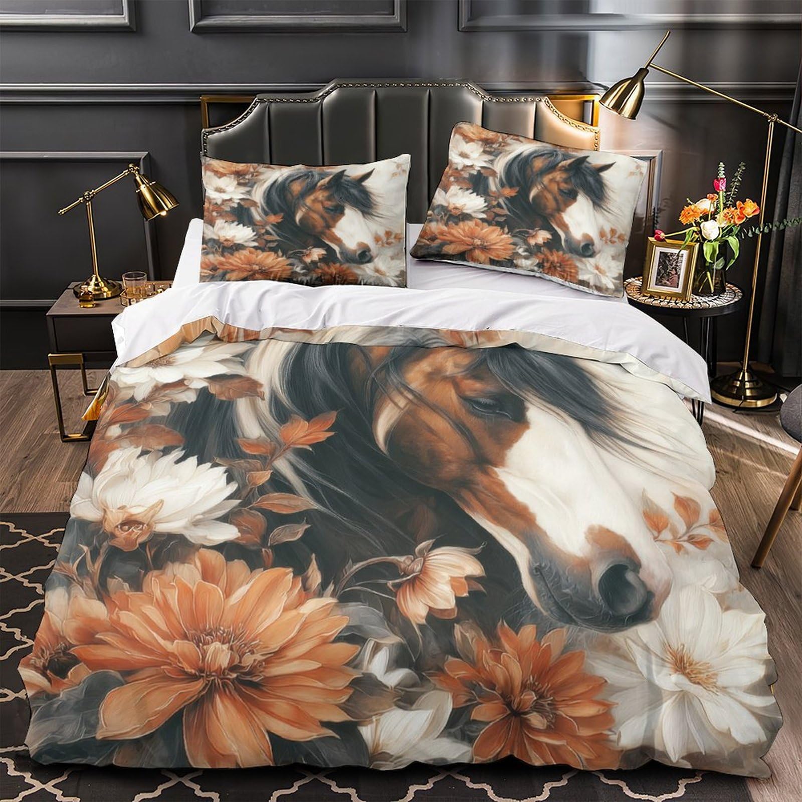 Housse de couette courses hippiques hypoallergénique et douce